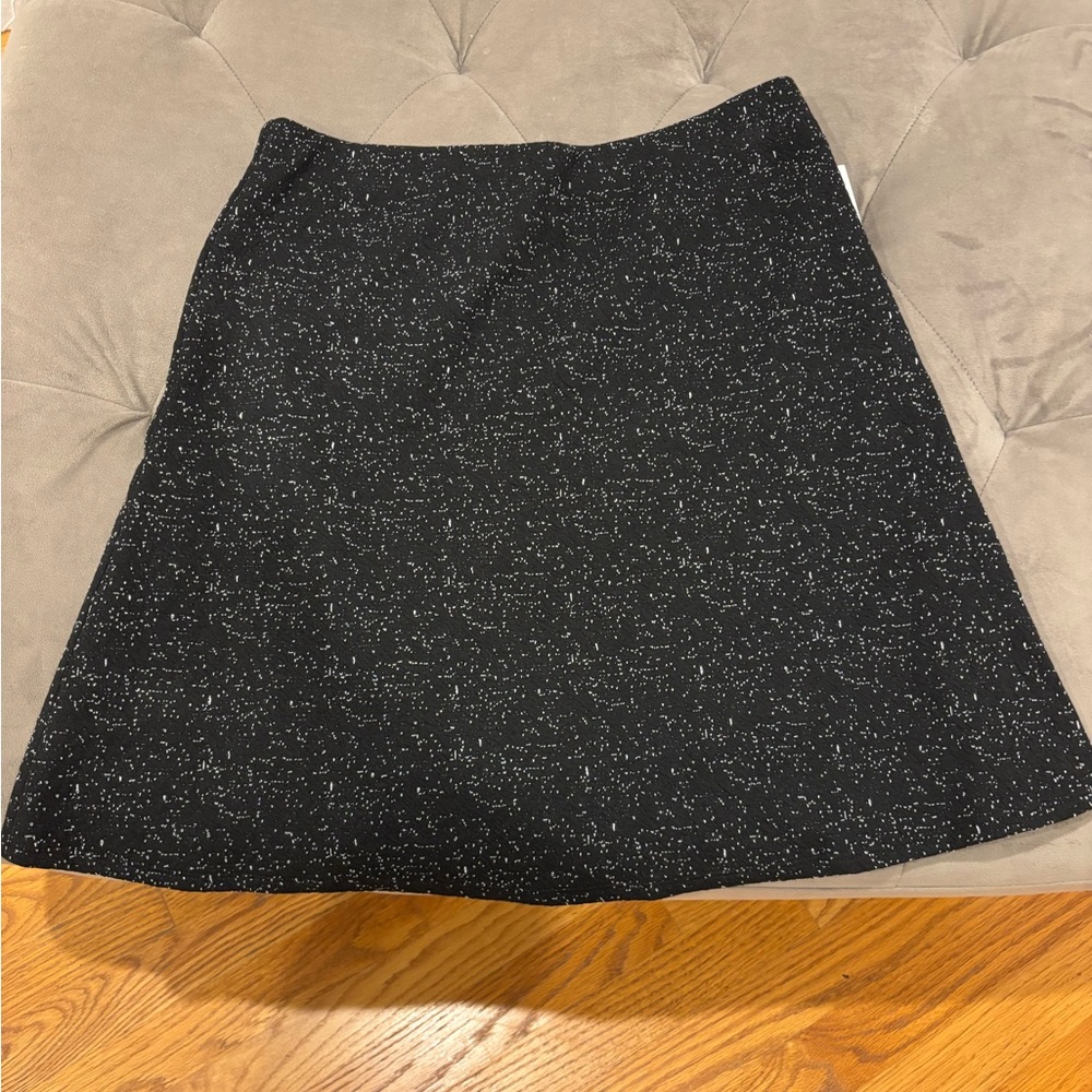 Margaret M Black Speckled A-Line Skirt